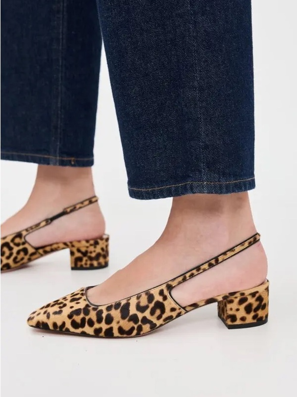 NWOB AQUAZZURA Ginza Calf Hair Leopard Slingback Pump 35mm 9 US/39 (no box)